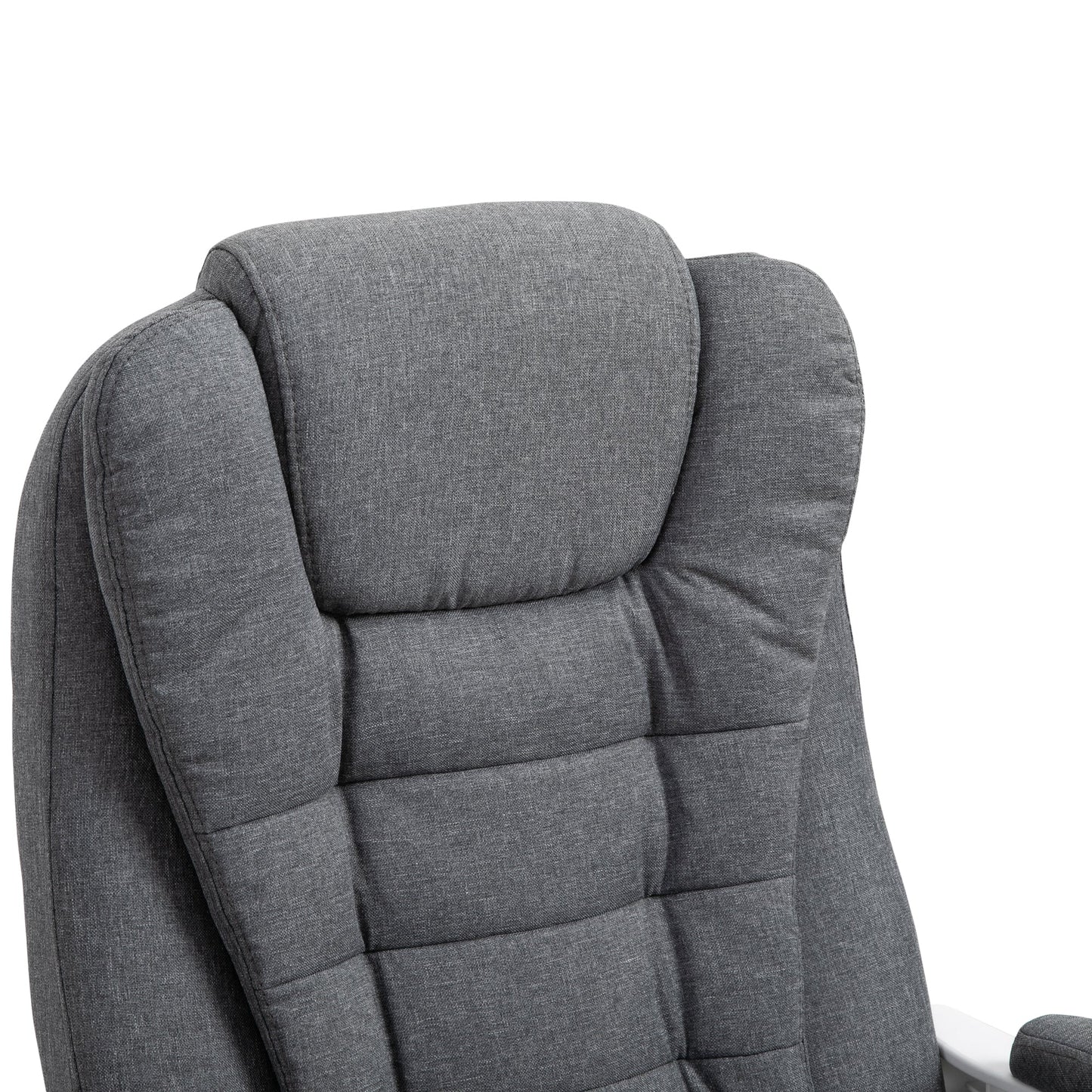 Vinsetto Office Chair Computer Swivel Rolling Task Recliner for Home with Retractable Footrest, Arm, Grey