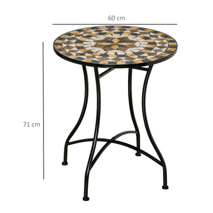 Outsunny â60cm Mosaic Outdoor Patio Table - Grey