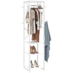 HOMCOM Multi-Storage Clothes Rack - White