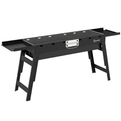 Outsunny Portable BBQ Grill, Foldable Charcoal Grill for Camping and Picnics with 2 Side Shelves and Handle, Black