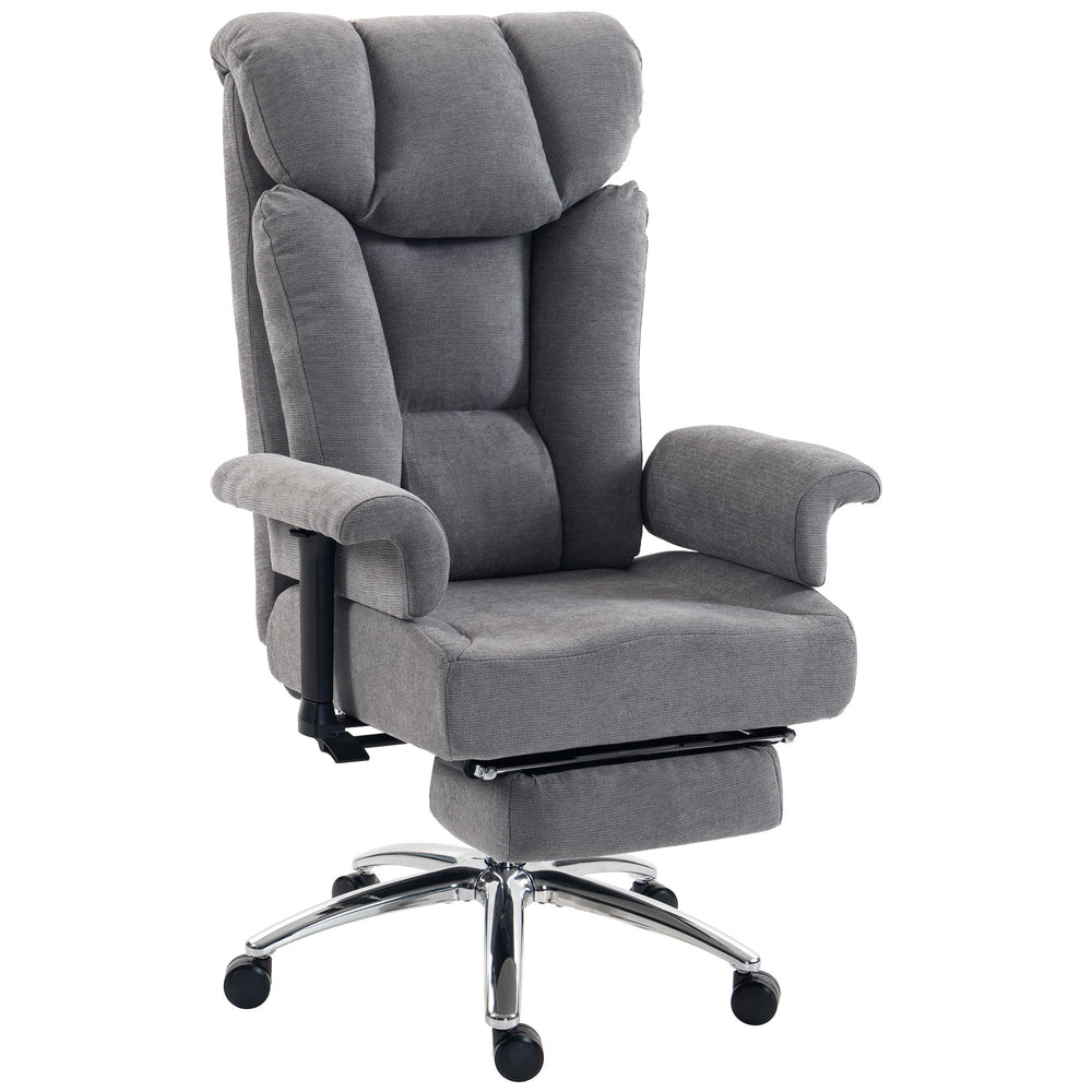 HOMCOM Big and Tall Office Chair, 250 kg Heavy Duty Executive Desk Chair with Adjustable Armrests and High Back, Dark Grey