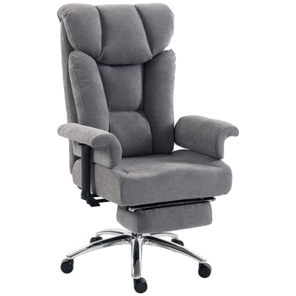 HOMCOM Big and Tall Office Chair, 250 kg Heavy Duty Executive Desk Chair with Adjustable Armrests and High Back, Dark Grey