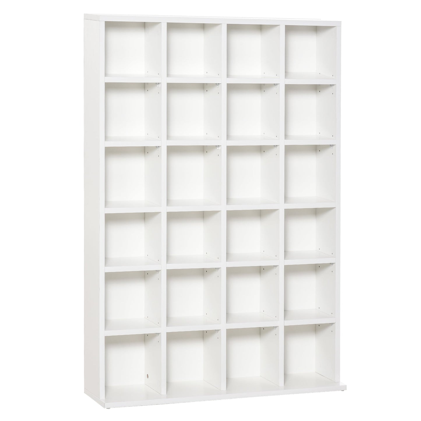 HOMCOM CD Storage Unit with Adjustable Shelves, 89 x 130.5 cm, White