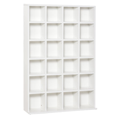 HOMCOM CD Storage Unit with Adjustable Shelves, 89 x 130.5 cm, White