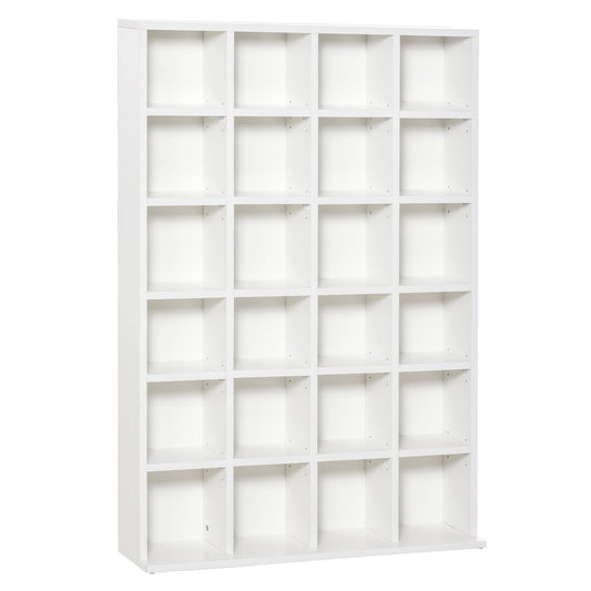 HOMCOM CD Storage Unit with Adjustable Shelves, 89 x 130.5 cm, White