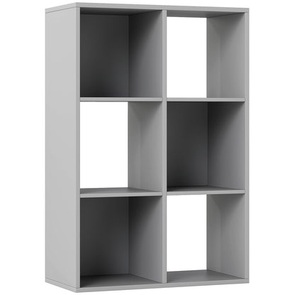 HOMCOM 6-Cube Bookshelf - Light Grey