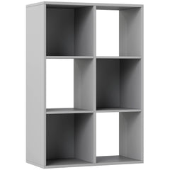 HOMCOM 6-Cube Bookshelf - Light Grey