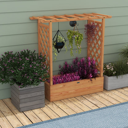 Raised Garden Bed with Top & Side Trellis for Garden