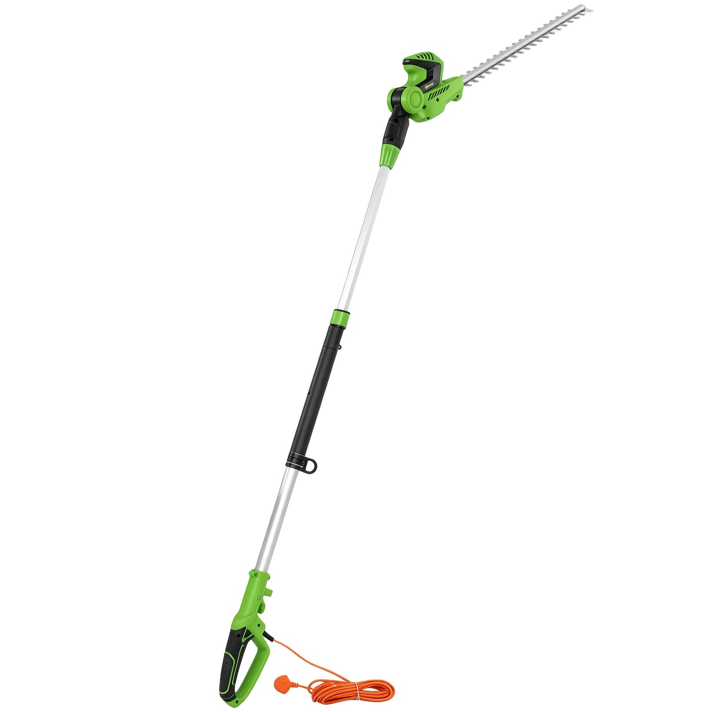 Outsunny 2.6m Corded Extendable Hedge Trimmer with 90Â° Adjustable Head, 450W Telescopic Electric Hedge Cutter Long Reach