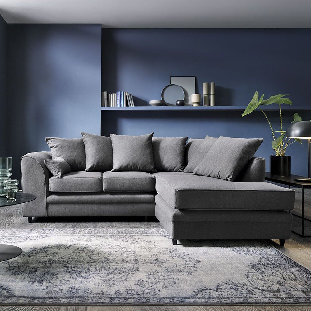 Dorota II Fabric Corner Sofa - Dark Grey
