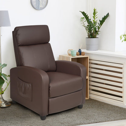 Recliner Armchair with Reclining Function and Adjustable Leg Rest-Coffee