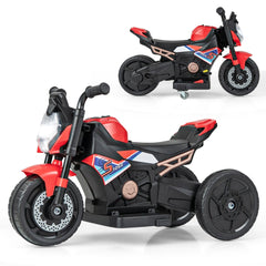 6V Kids Ride-on Motorcycle with 2-wheel/3-wheel Conversion & Detachable Training Wheels-Red