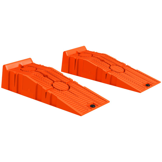 DURHAND 2 Pieces Car Ramps Heavy Duty 2.5 Ton Motorhome Levelling Ramps, Plastic Garage Workshop Car Lift, Portable Automotive Vehicle Campervan Car Ramp, Orange
