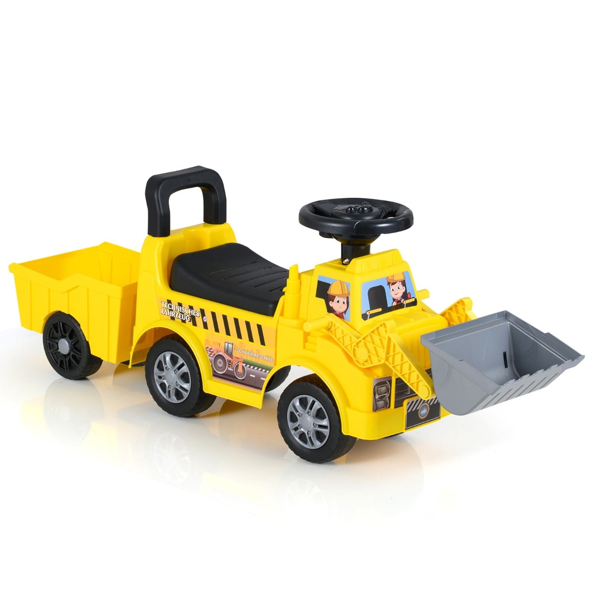 Ride on Excavator Kids Digger Ride on Push Car with Shovel