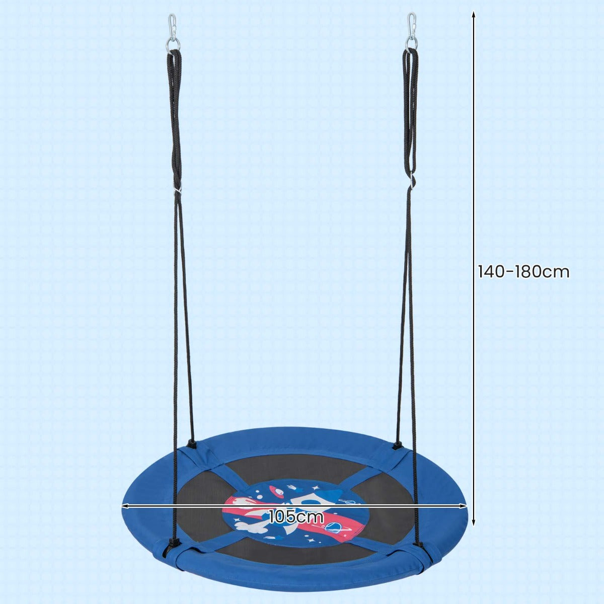 40 Inches Saucer Tree Swing with Adjustable Hanging Ropes and 900D Oxford Fabric-Rocket