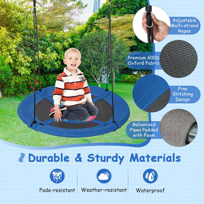 40 Inches Saucer Tree Swing with Adjustable Hanging Ropes and 900D Oxford Fabric-Rocket