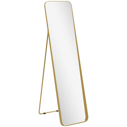 HOMCOM 40 x 160 cm Rectangular Full Length Mirror - Gold Tone