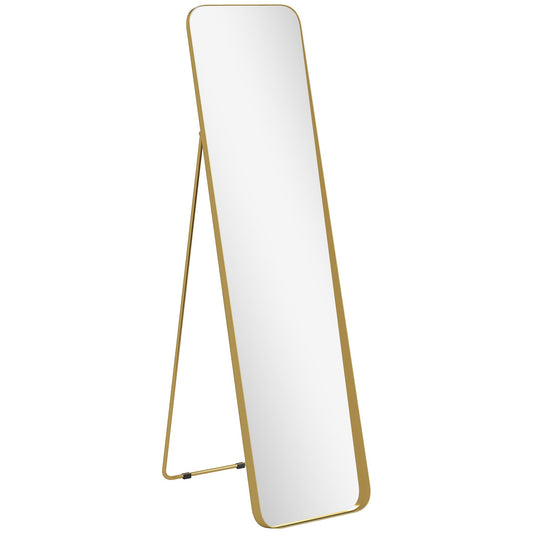 HOMCOM 40 x 160 cm Rectangular Full Length Mirror - Gold Tone