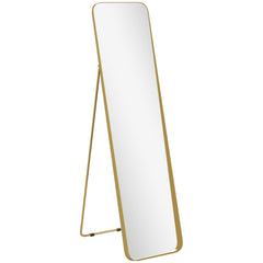 HOMCOM 40 x 160 cm Rectangular Full Length Mirror - Gold Tone