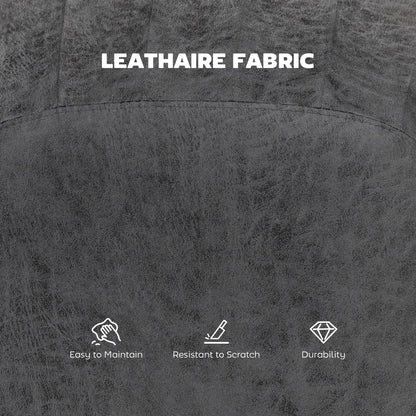 HOMCOM Set of 2 Leathaire Tub Bar Stools - Charcoal Grey