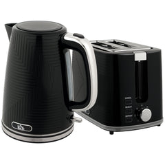 HOMCOM Modern Kettle and Toaster Set - Black