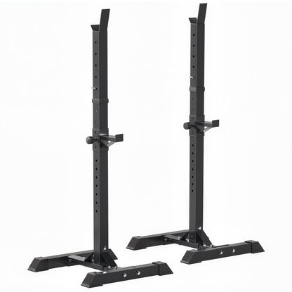 HOMCOM Adjustable Squat Rack, Weight Strength Training Bench Press Rack Weight Bench Supporter for Home Gym Exercise, Max Load 150kg, 124-154cm