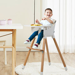 Dual Wooden Combination Modern Padded Highchair