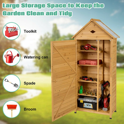 Wooden Garden Shed with Lockable Double Doors and Slope Roof