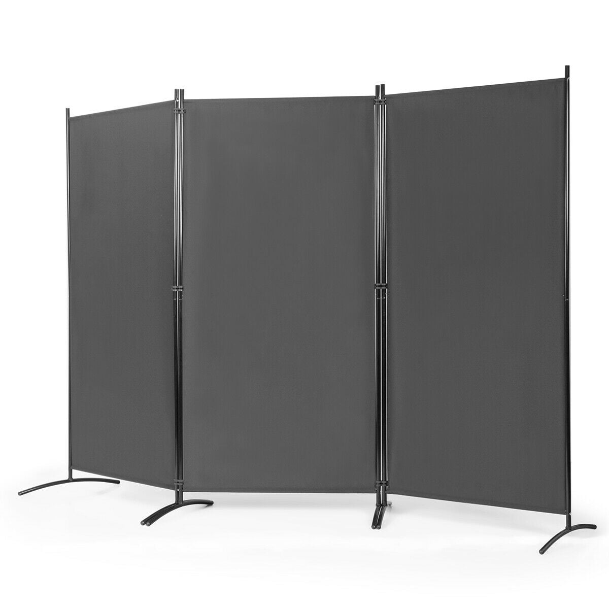  3 Panel Folding Room Divider-Grey