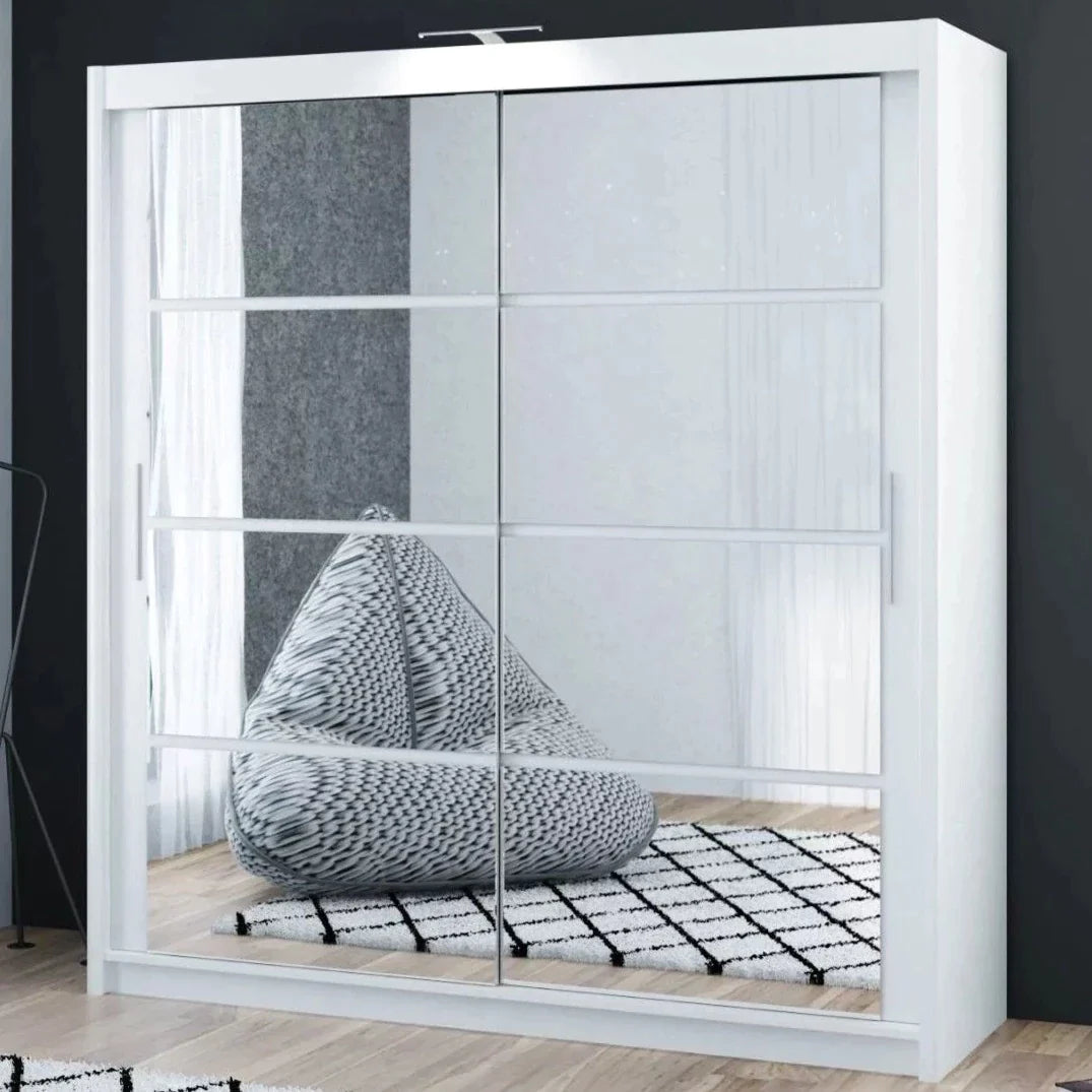 Dexter Sliding Door 160cm Wardrobe - White, Black, Grey