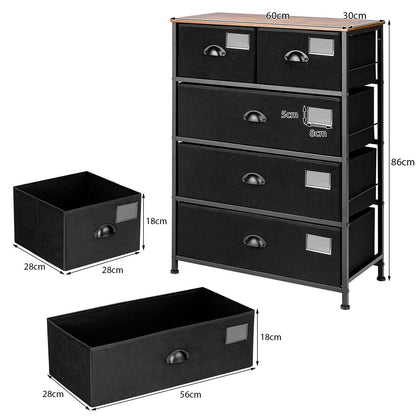 Metal Frame Cabinet Organiser  for Home Bedroom -5 Drawers