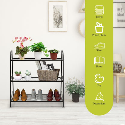 3-tier Metal Plant Stand Shelf Display Rack for Plants Shoes