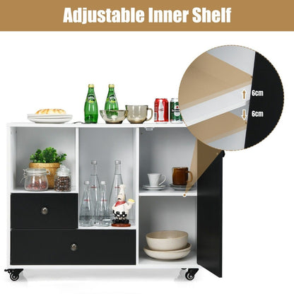 Lateral Stationery Storage Cabinet Chest with 2 Drawers and 2 Compartments