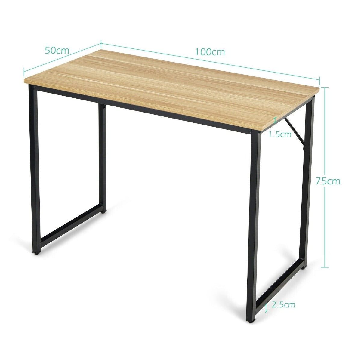 100x50x75cm Wooden Computer Desk for Home Office Bedroom-Natural