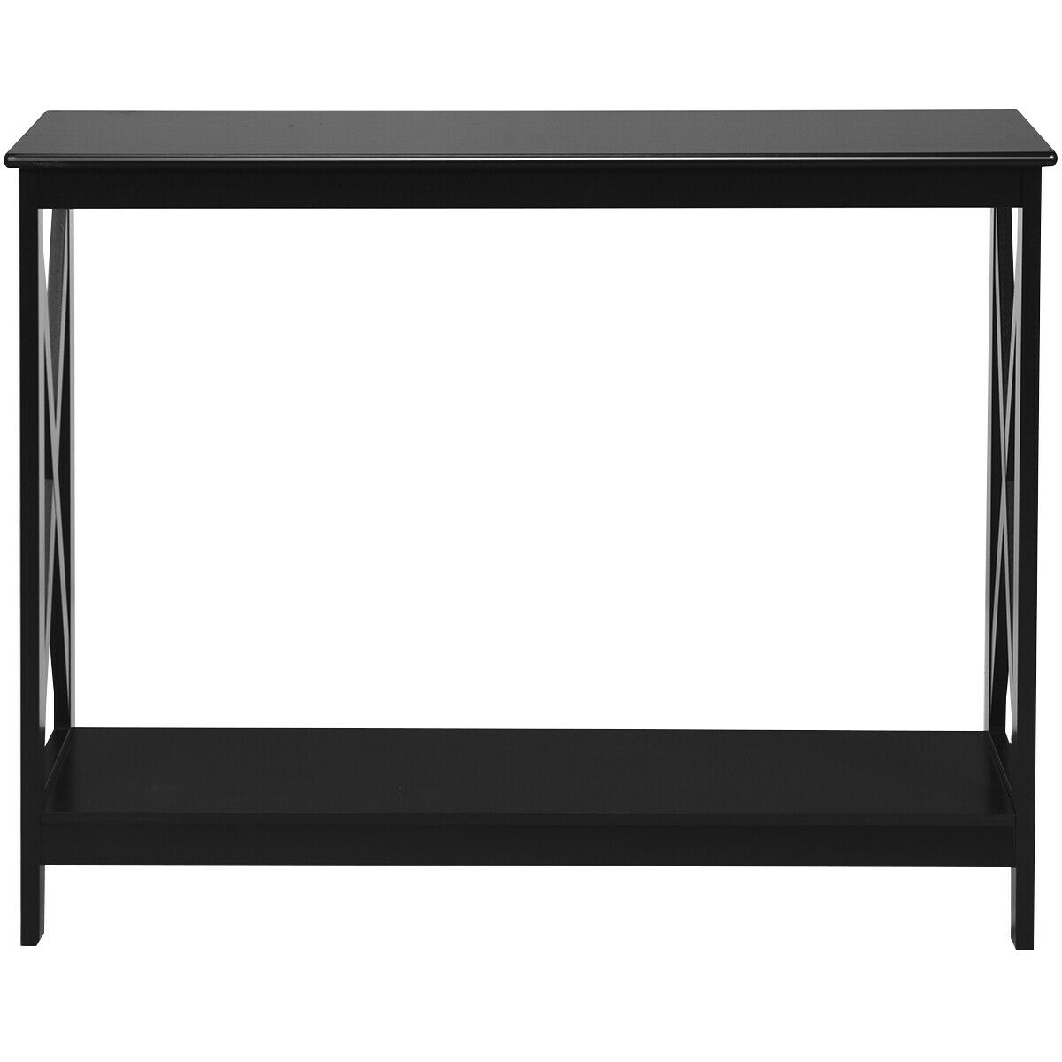 2 Tier Wooden Console Table-Black