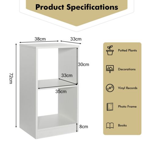 Cube Bookcases Set of 2 for Living Room Bedroom and Office-White