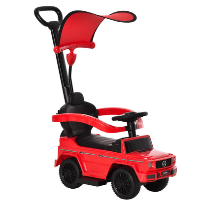 HOMCOM 3 in 1 Kids Children Ride on Push Car Toddler Sliding Car G350 Licensed Walker Foot to Floor Slider Push-Along with Horn Steering Wheel NO POWER Manual, Red