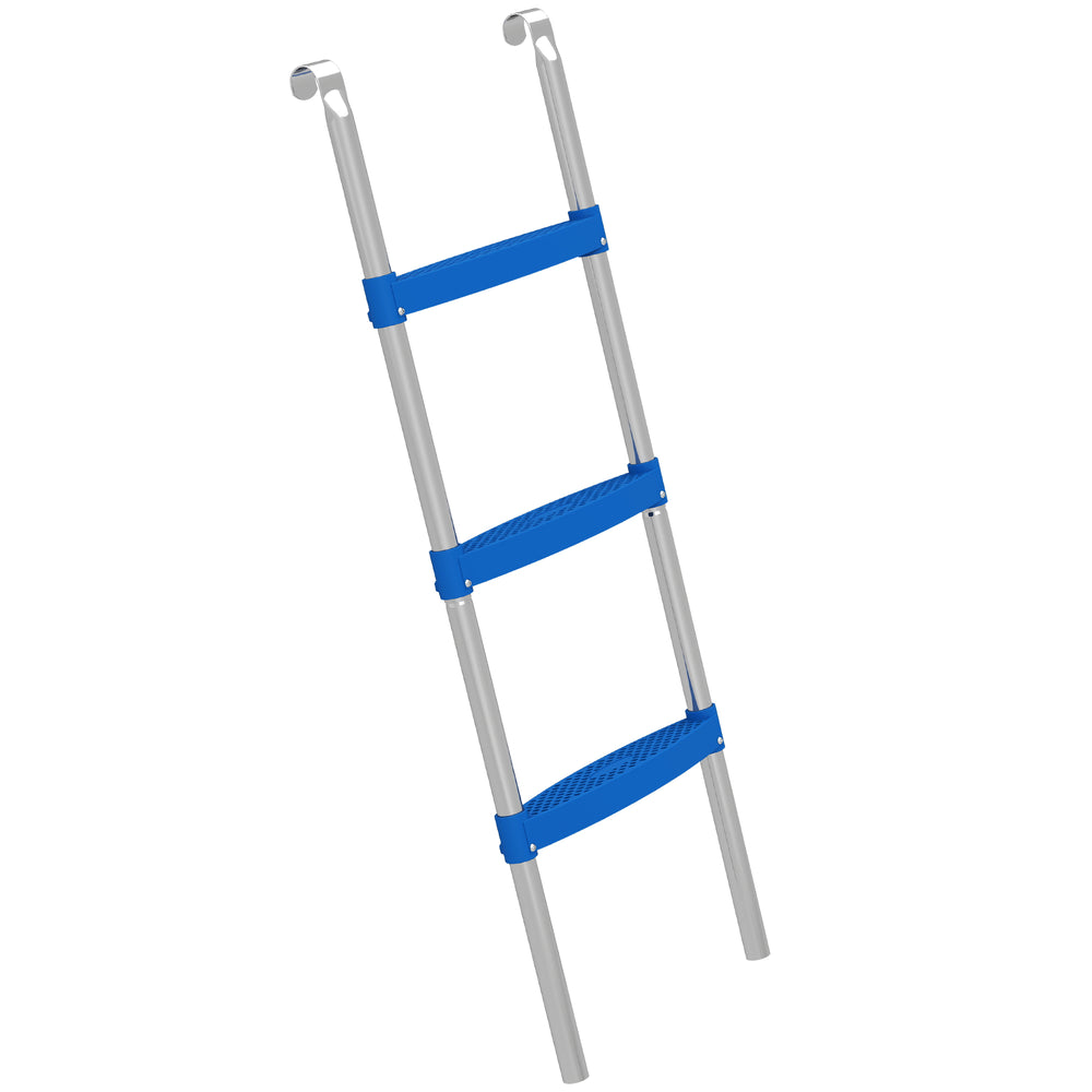 SPORTNOW Trampoline Ladder, 3-Steps with Horizontal Wide Steps, Universal Hook, Galvanised Steel Frame, 150kg Load Capacity