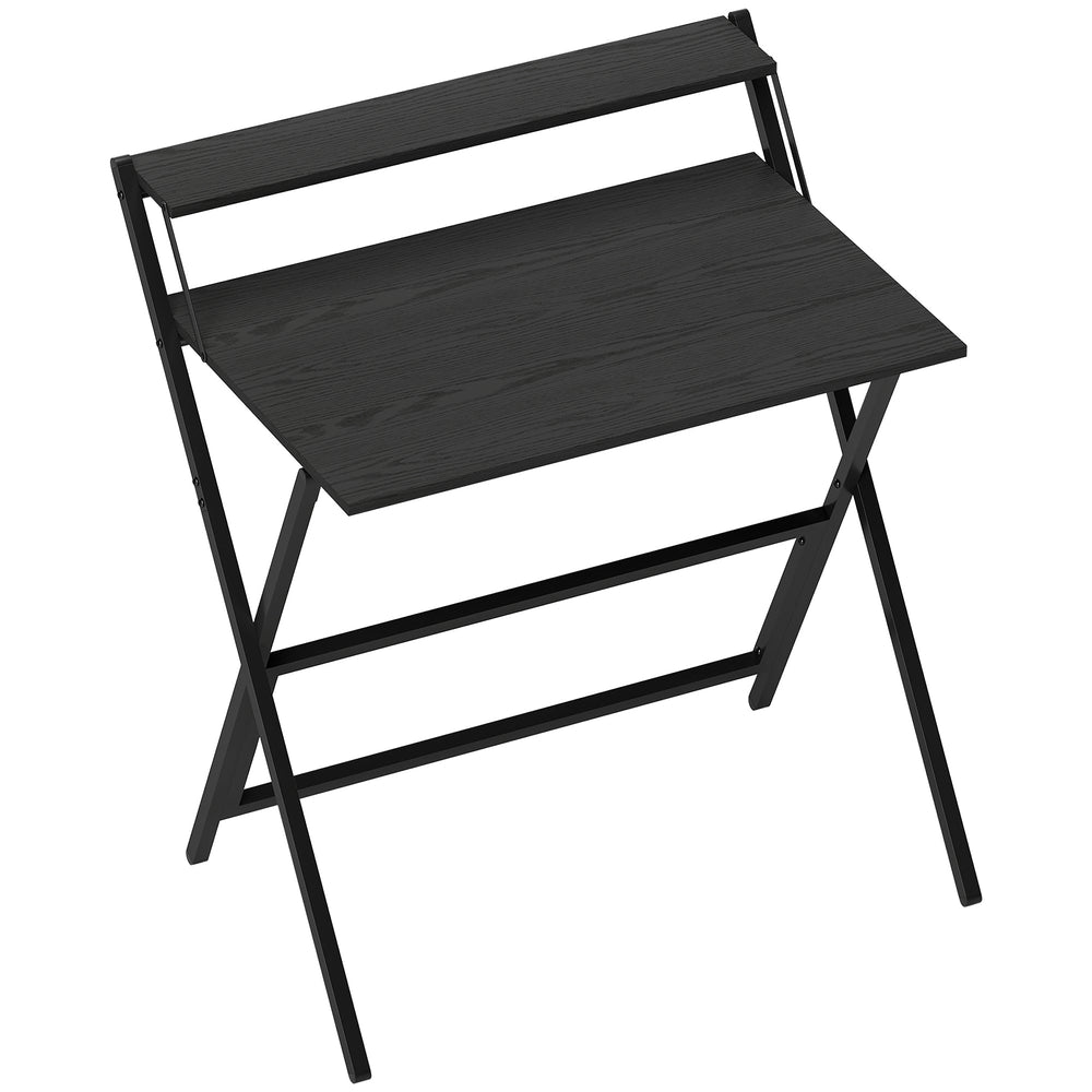 HOMCOM 81.5 cm Folding Computer Desk with Monitor Shelf - Black