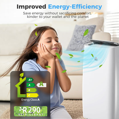 HOMCOM Portable Air Conditioner 12000 BTU, 4-in-1 Air Conditioning Unit, Dehumidifier, Cooling, Fan, Sleep Mode with 3 Speeds, Remote Control, LED Display, 24H Timer, Window Kit, Children Lock, 35m2