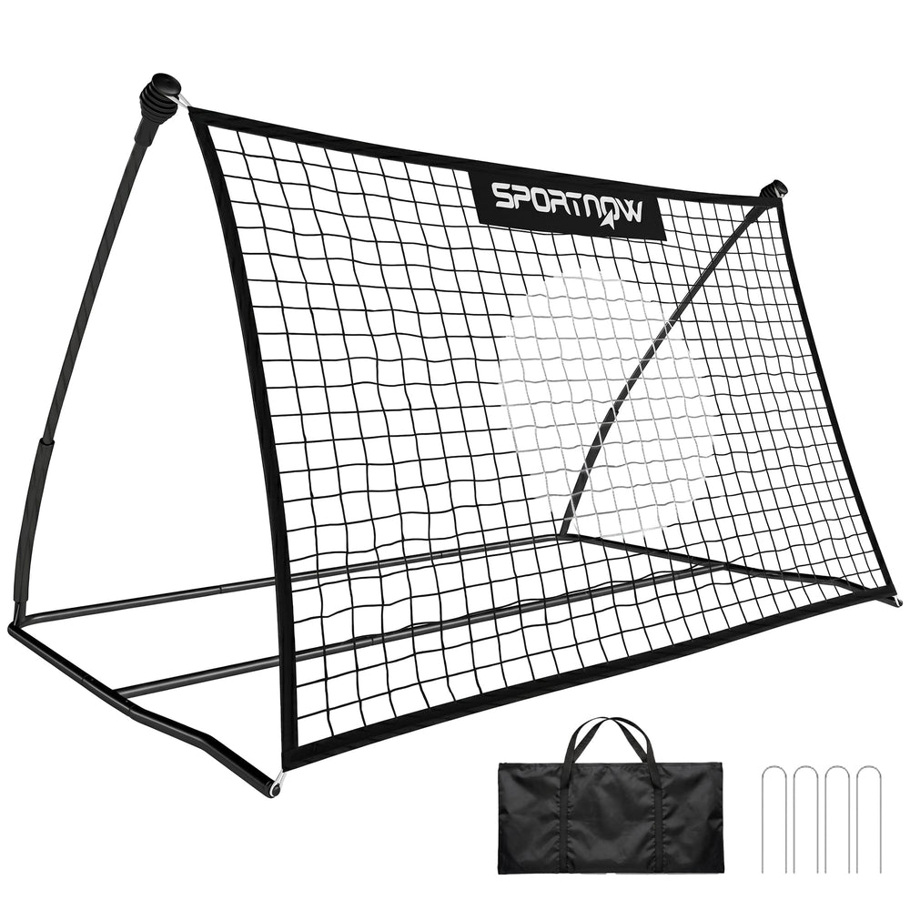 SPORTNOW Football Rebounder Net, Portable Kickback Football Rebounder Net with Carry Bag and Ground Stakes