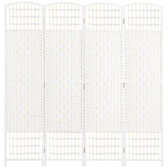 HOMCOM 4 Panel Folding Room Divider, Privacy Screen, Freestanding Paravent Partition Separator for Living Room, Bedroom and Office, 160 x 170cm, White