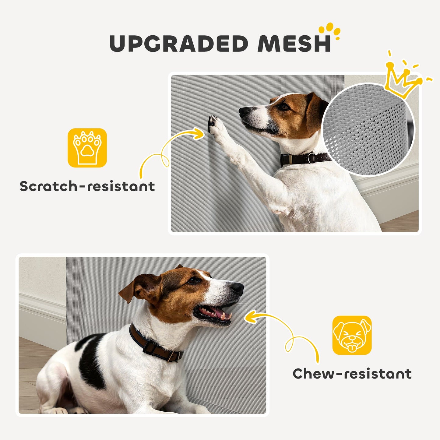 PawHut Retractable Stair Gate Extends Up to 140 cm Wide, Dog Gate for Doorways, Stairways, Hallways, Grey