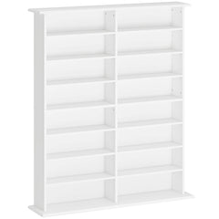 HOMCOM 16-Compartment Media Shelf- White