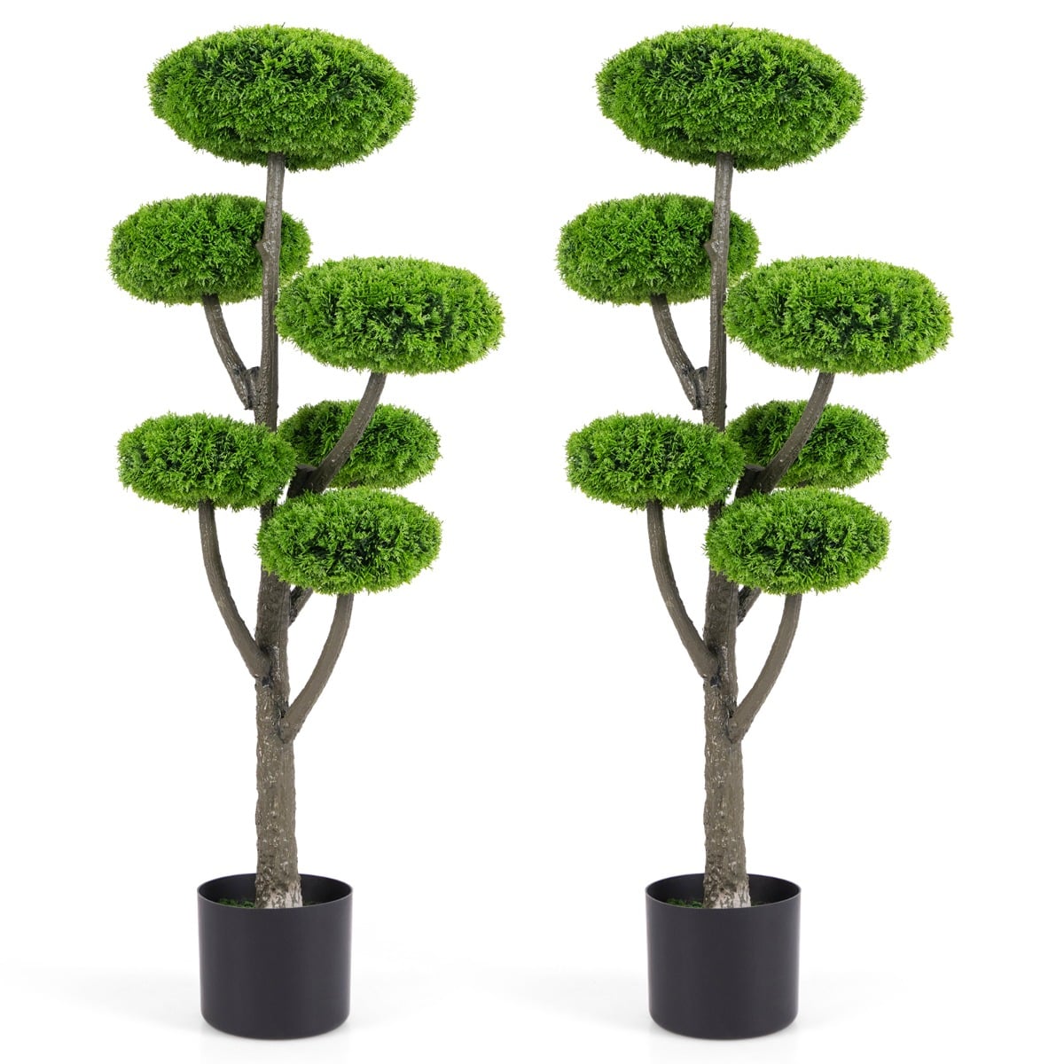 Set of 2 Fake Shrub Plant Cedar Tree