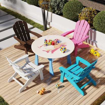 Kids Adirondack Chair All-Weather HDPE Toddler Lawn Chair Set of 2