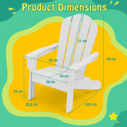 Kids Adirondack Chair All-Weather HDPE Toddler Lawn Chair Set of 2