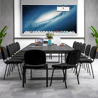 Set of 2 Waiting Room Chairs Stackable Reception Guest Chairs-Black