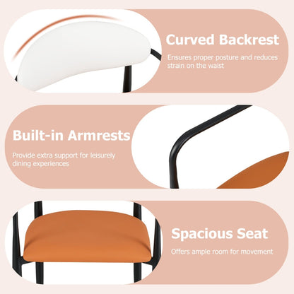 Set of 4 Modern Faux Leather Upholstered Dining Chairs