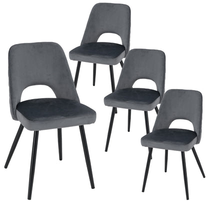 Set of 4 Upholstered Living Room Chair with High-density Sponge Cushion-Grey